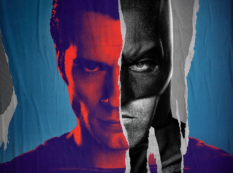 Batman v Superman: Dawn of Justice 2016, movie, red, man, poster, batman v superman, afis, blue, dawn of justice, black, ben affleck, henry cavill, HD wallpaper