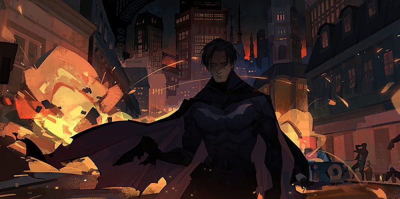 The Batman Gotham City Burn, the-batman, batman, superheroes, artwork, artist, artstation, HD wallpaper
