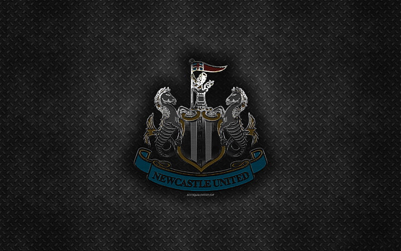 Newcastle United FC, English football club, black metal texture, metal logo, emblem, Newcastle upon Tyne, England, Premier League, creative art, football, HD wallpaper