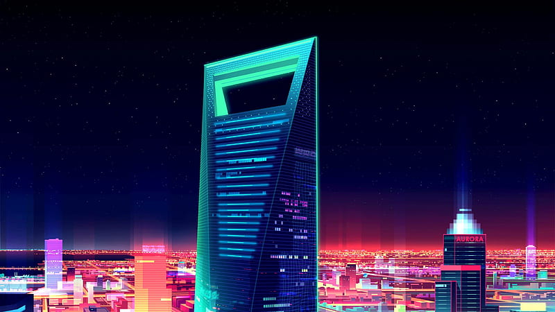 Futuristic Shanghai Digital Art, HD wallpaper