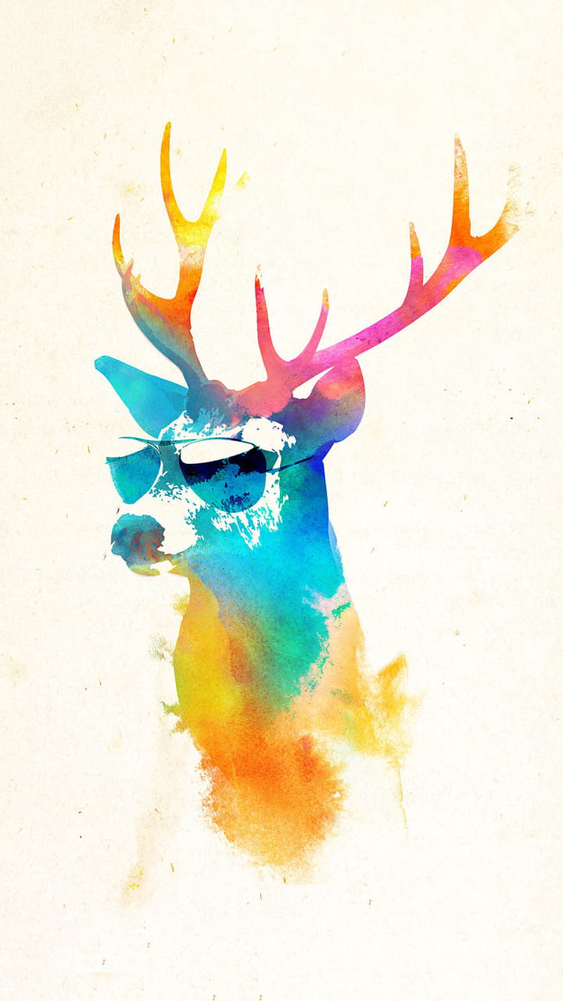 Sunny Stag, abstract, HD phone wallpaper