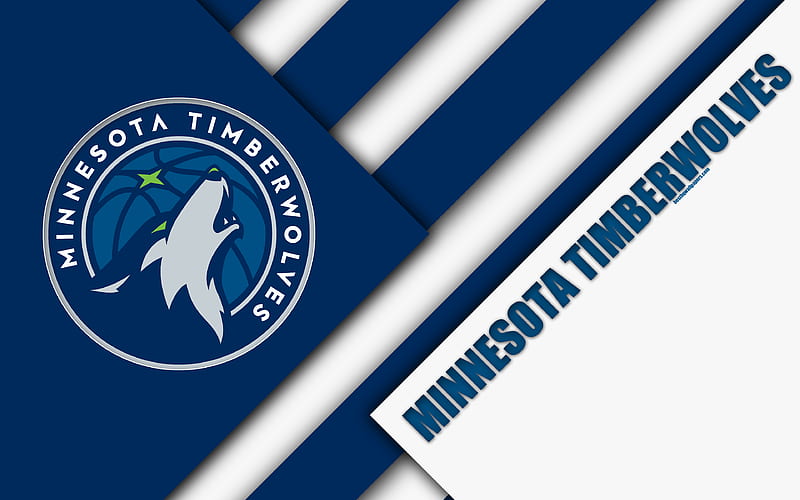 Minnesota Timberwolves logo, material design, American basketball club, blue white abstraction, NBA, Minneapolis, Minnesota, USA, basketball, HD wallpaper