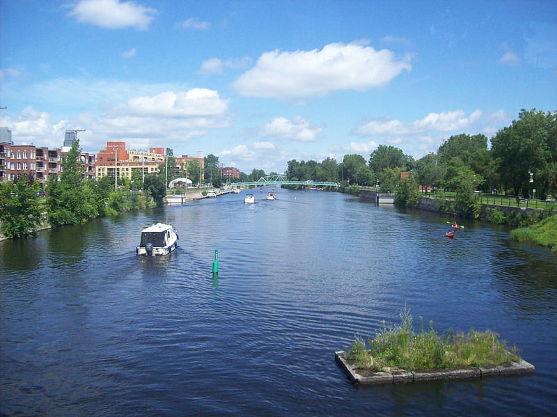 Lachine Canal, quiet, canal, montreal, suburbs, nature, river, HD wallpaper