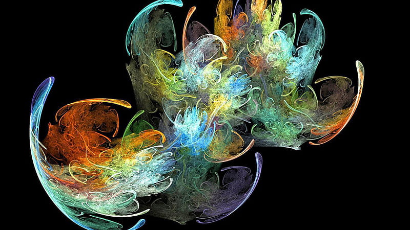 Flash Multicolored Fractal Flying Spinning Trippy, HD wallpaper