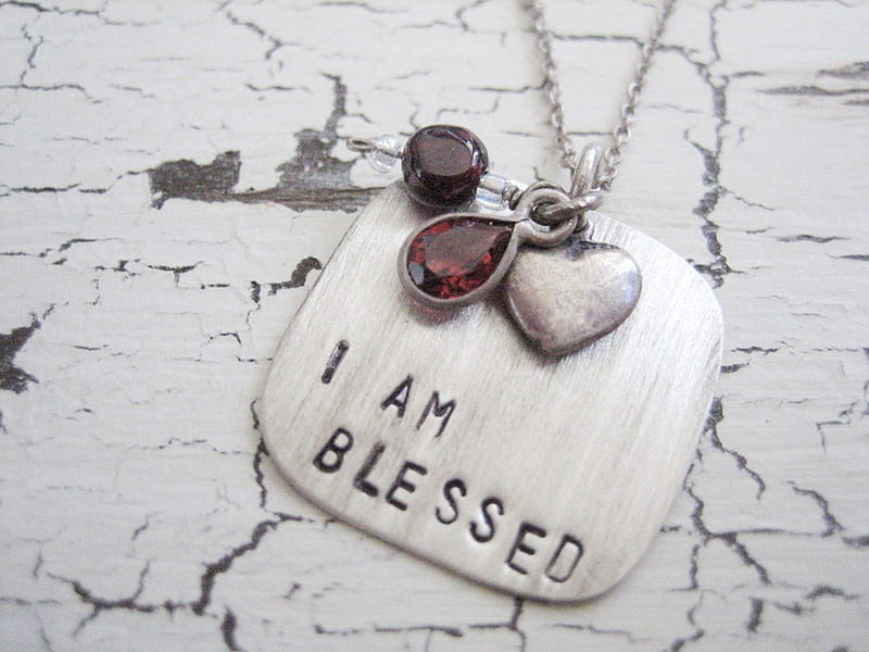 I AM BLESSED, me, blessed, necklace, protection, silver, love, heart, siempre, god, HD wallpaper