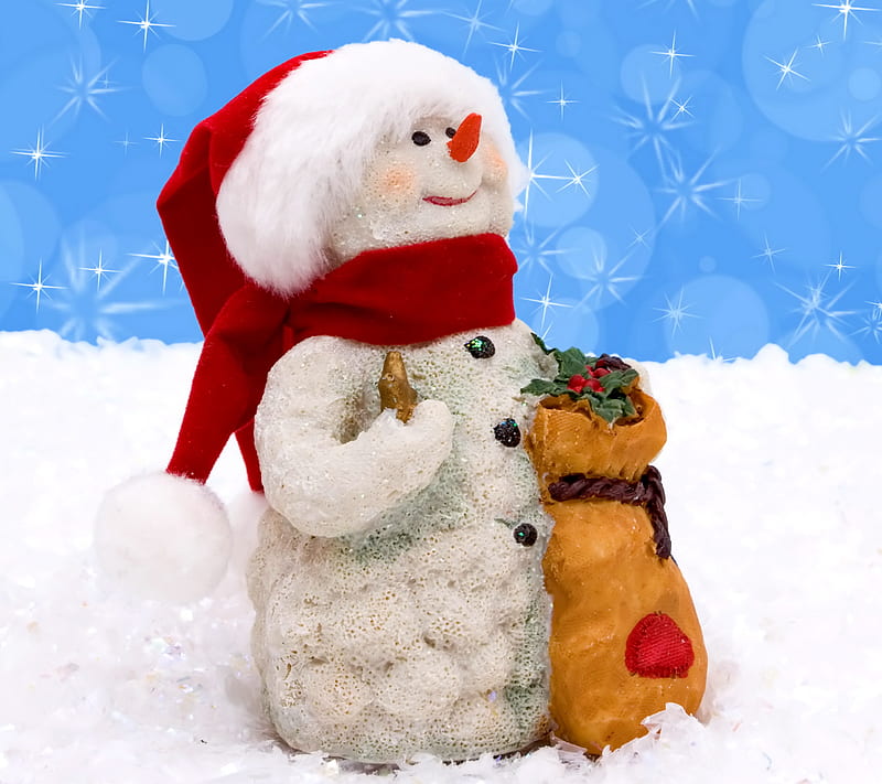 Cute Snowman, love, snow, winter, HD wallpaper