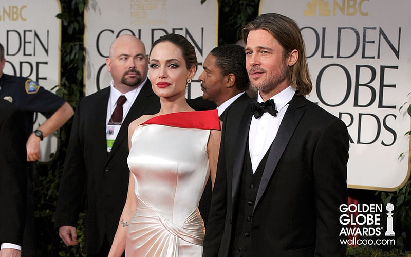 Brad-Pitt and wife Angelina-Jolie, HD wallpaper