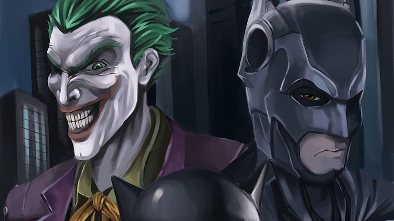 Batman And Joker Artwork, batman, joker, superheroes, artwork, digital-art, HD wallpaper