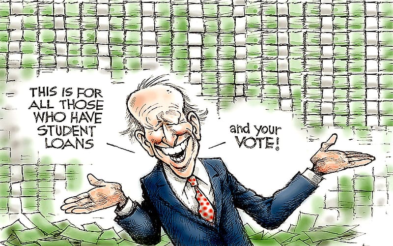 Buying Votes, sinister, tax hikes, student loans, biden, democrats, HD wallpaper