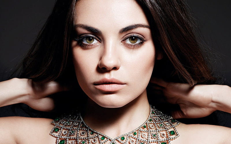 necklace, mila kunis, portrait, beautiful girl, HD wallpaper