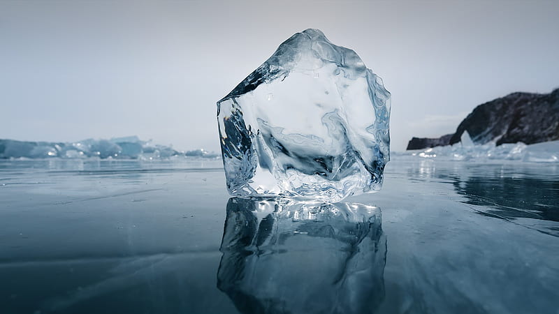 Crystall ice of Baikal lake, Olkhon island, Russia. Windows 10 Spotlight, HD wallpaper