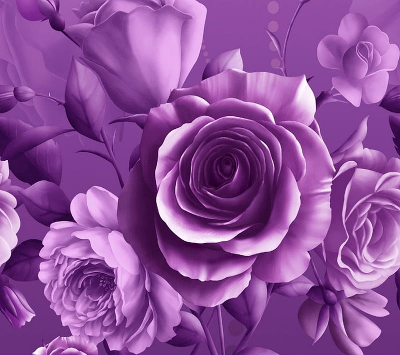 Floral Purple Roses, floral, purple roses, HD wallpaper | Peakpx