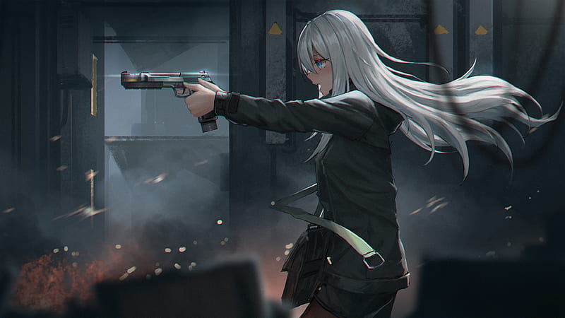 Shooting Range , anime-girl, anime, artist, artwork, digital-art, HD wallpaper