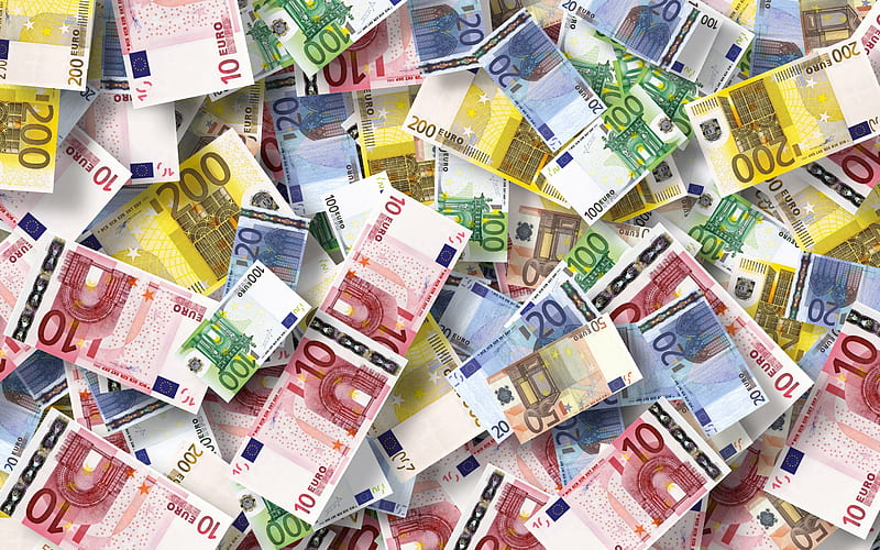 money background, euro, finance background, currency concepts, background with euro, european union money, banknotes, HD wallpaper