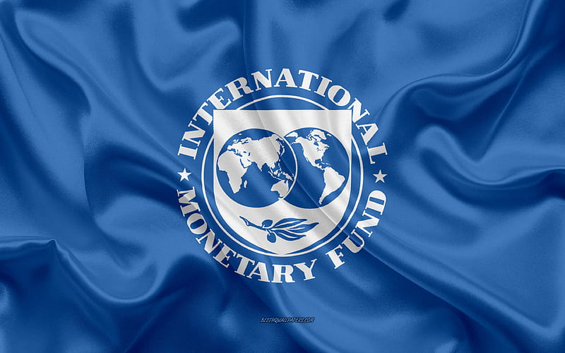 Flag of International Monetary Fund, IMF flag silk texture, blue silk flag, Flag of IMF, HD wallpaper