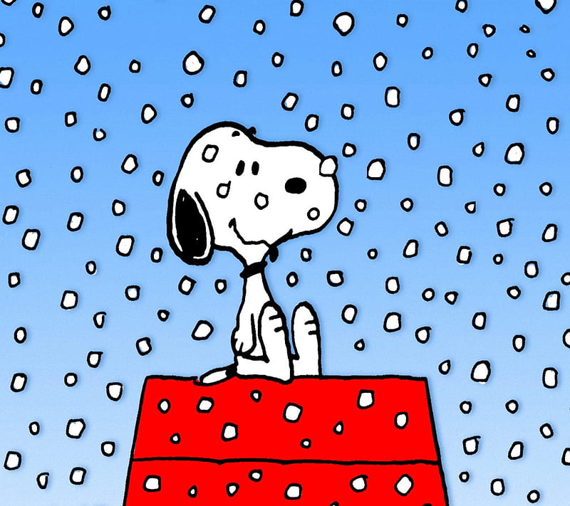 Snoopy, charlie brown, christmas, dog, peanuts, snow, winter, HD wallpaper