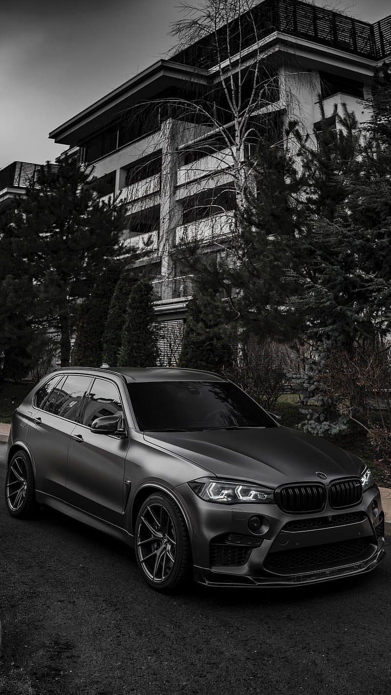 BMW X5M, Black X5, black SUV, tuning E70, USA, BMW, HD wallpaper