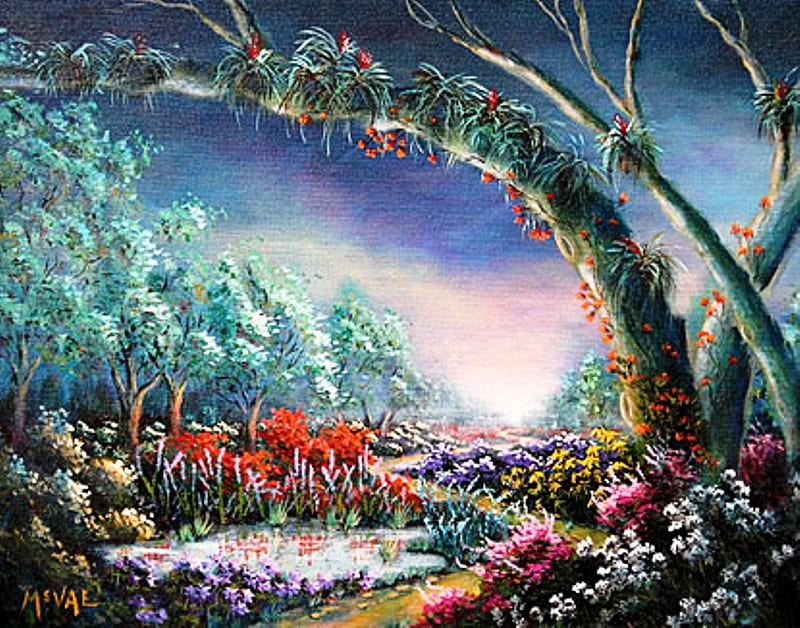 Flower Paintng for my dear friend Shebina ( bina80 ), fantasy, friend, painting, flowers, nature, gift, HD wallpaper