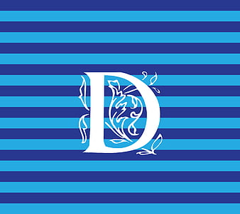 Nautical D, desenho, initials, letters, stripes, HD wallpaper