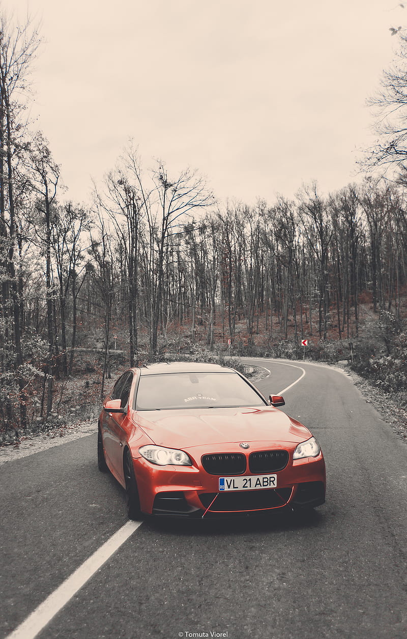 BMW F10 Orange ABR, bmw f10, lovecars, tuning, abrteam, paprika orange, m5look, 530xd, carros, HD phone wallpaper