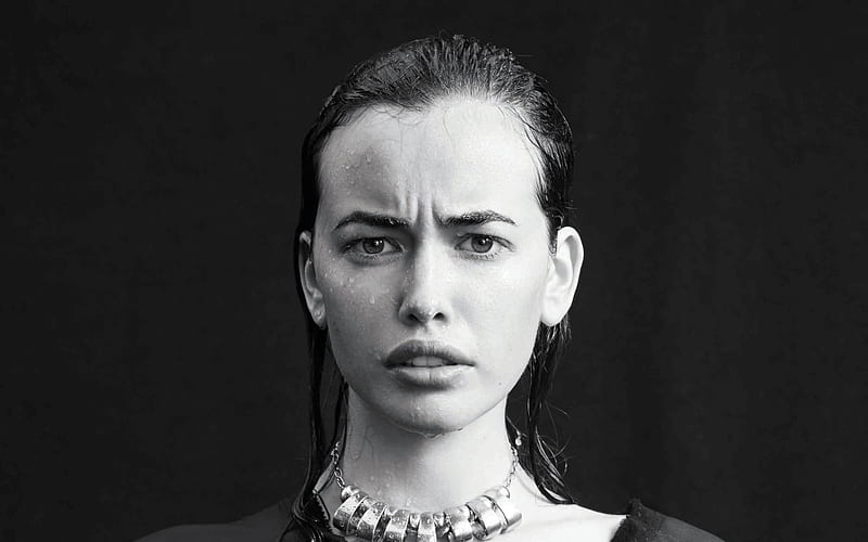 Sarah Stephens, 2018, australian model, portrait, beauty, Hollywood, monochrome, HD wallpaper