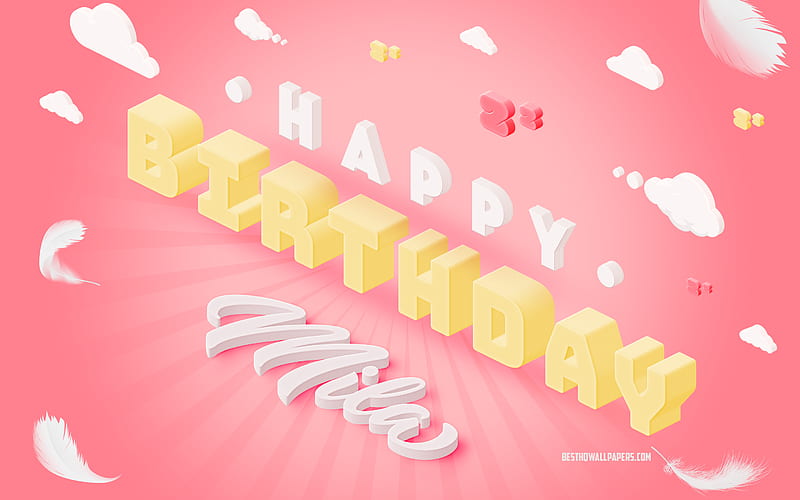 Happy Birtay Mila 3d Art, Birtay 3d Background, Mila, Pink Background, Happy Mila birtay, 3d Letters, Mila Birtay, Creative Birtay Background, HD wallpaper