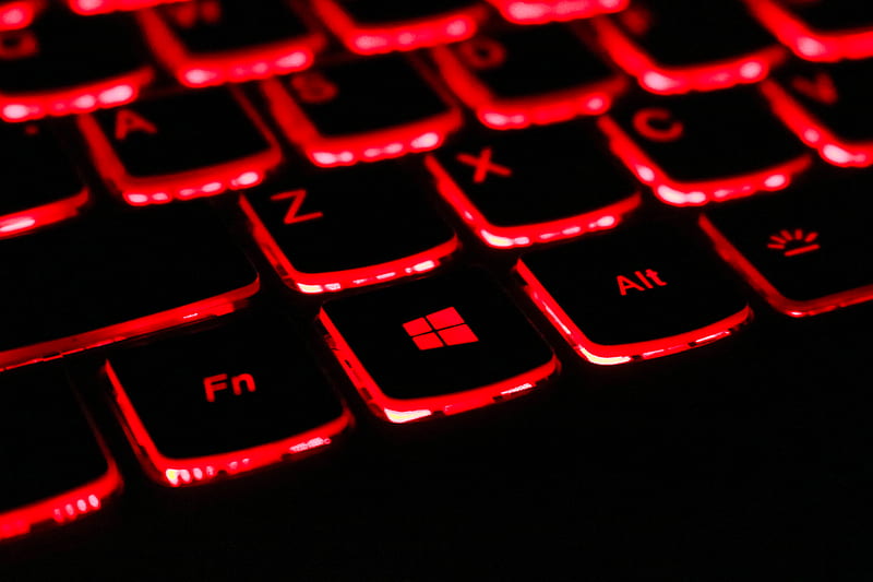 black and red laptop keyboard, HD wallpaper