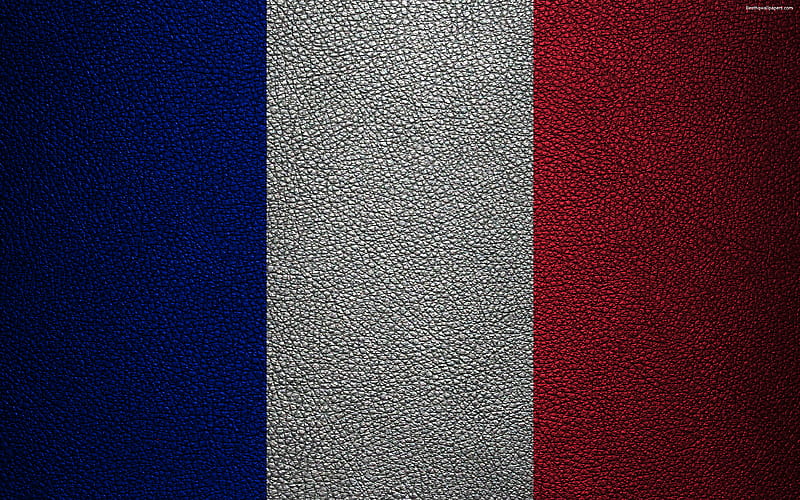 Flag of France leather texture, French flag, Europe, flags of Europe, France, HD wallpaper