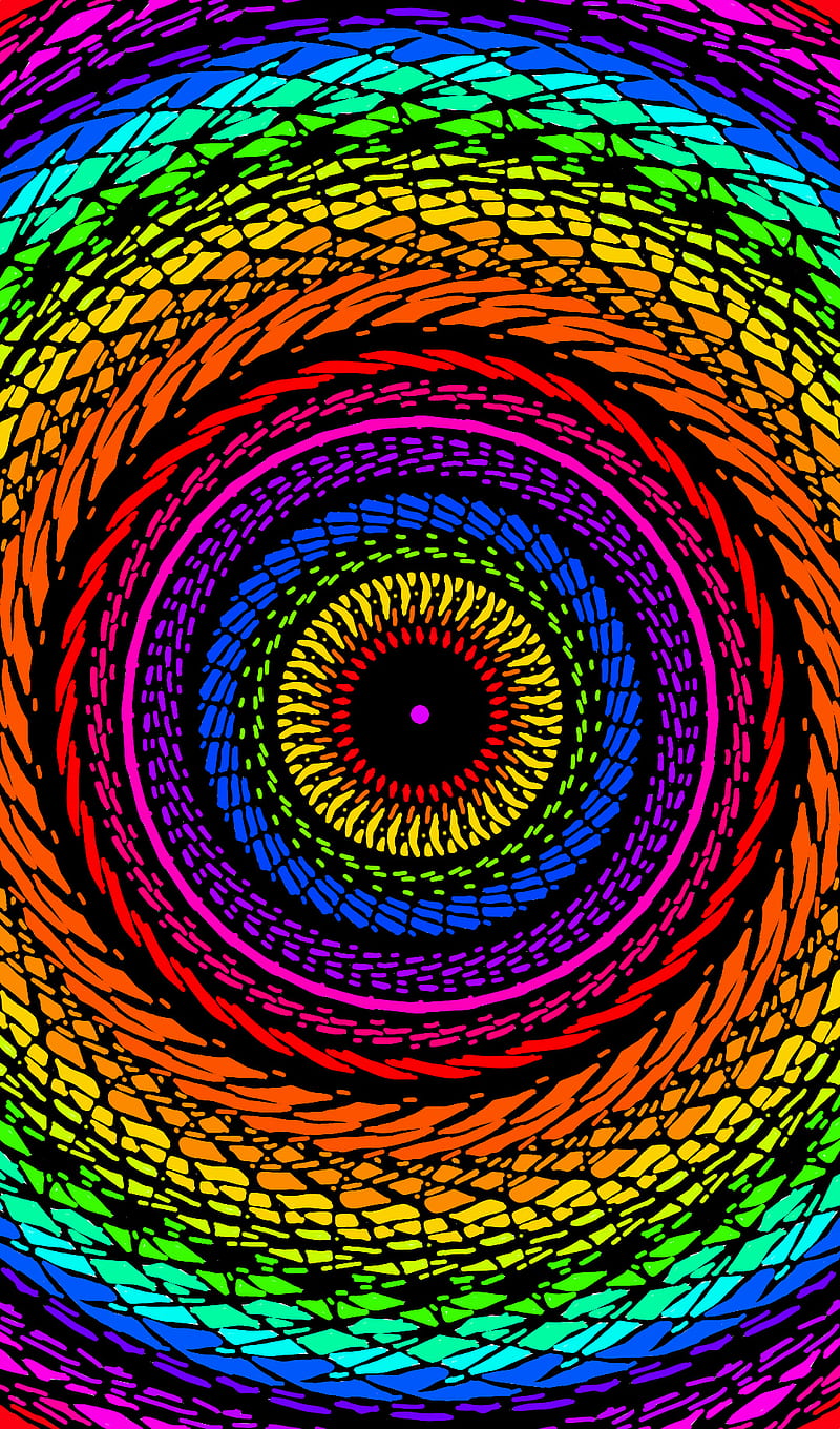 Rainbow wheel, bright, color, rainbow, spiral, swirl, HD phone wallpaper