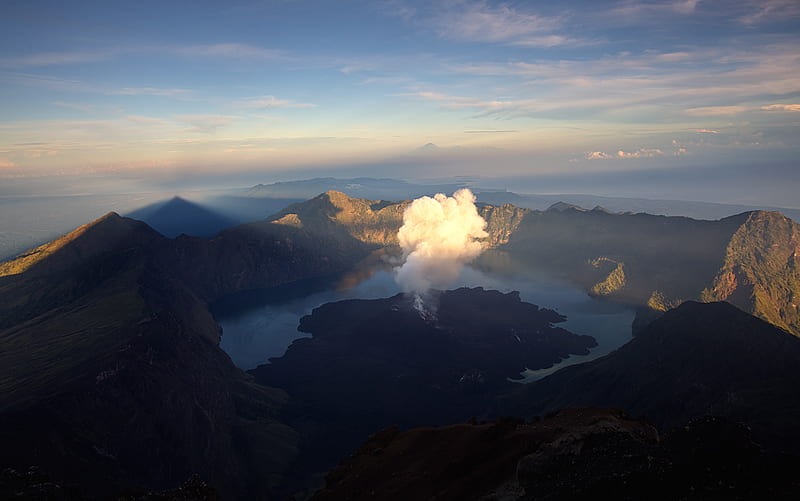 Rinjani Summit-Indonesian, mountain, nature, rinjani, clouds, sky, HD wallpaper