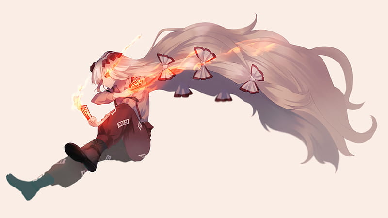 Anime, Touhou, Fujiwara no Mokou, HD wallpaper