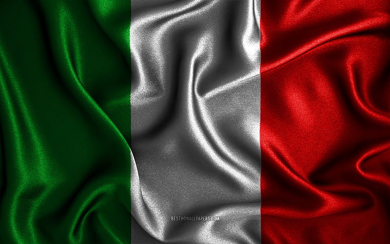 Italian flag silk wavy flags, European countries, national symbols, Flag of Italy, fabric flags, Italy flag, 3D art, Italy, Europe, Italy 3D flag, HD wallpaper