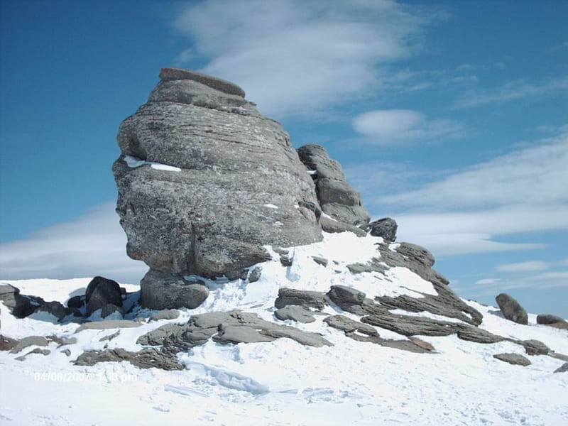 Romania Bucegi Mountains Sfinx winter, romania bucegi mountains, sfinx winter, HD wallpaper