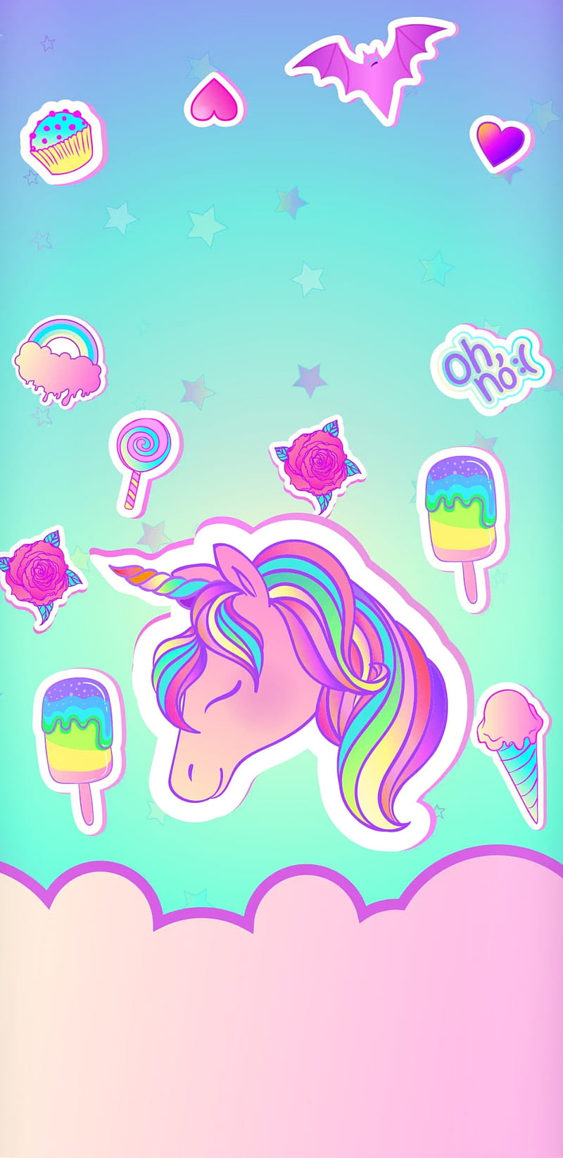 UnicornPlayGround, unicorn, magical, colorful, pony, sweets, rainbow, HD phone wallpaper