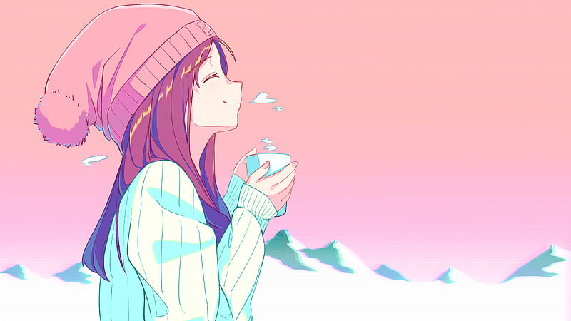 Pink Anime Aesthetic Tea Lover, HD wallpaper