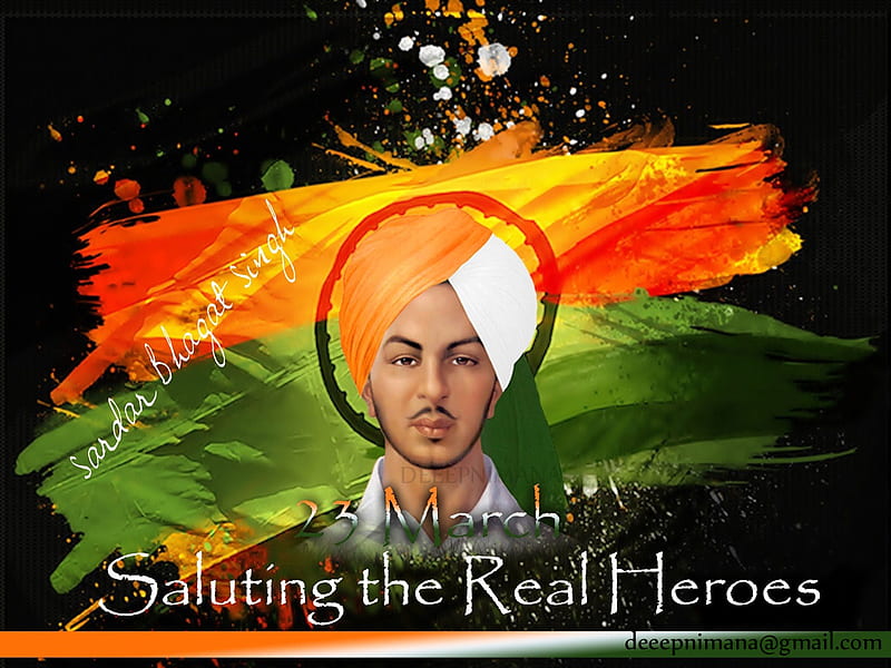 Bhagat singh, sikh, tiranga, singh, colourful, people, abstract, flag,  23march, HD wallpaper | Peakpx