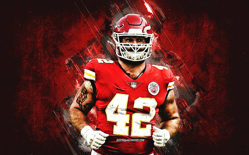 Anthony Sherman, Kansas City Chiefs, NFL, american football, portrait, red stone background, National Football League, HD wallpaper