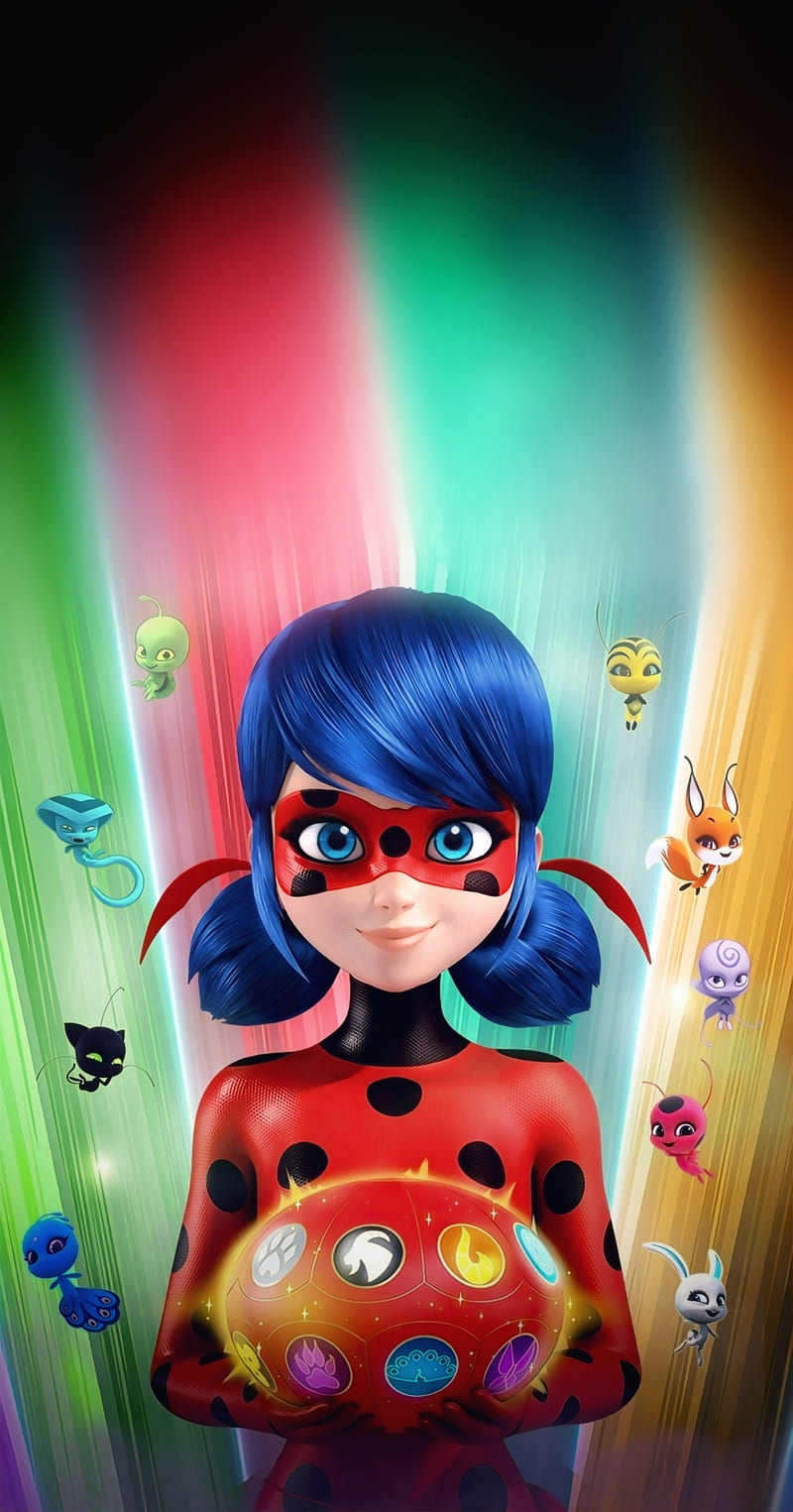 Miraculous ladybug, red, new, amoled, movie, cartoon, 2021, best, HD mobile wallpaper