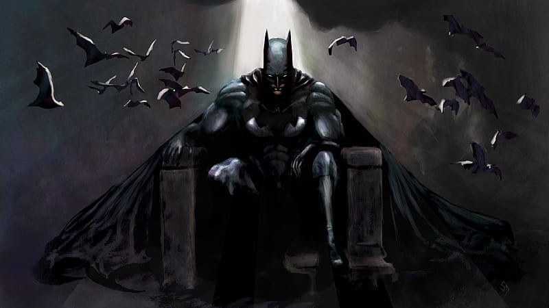 Batman Gothic Contemplation Superheroes , , Digital Art , , B. Batman , Batman Comic Art, Batman, HD wallpaper