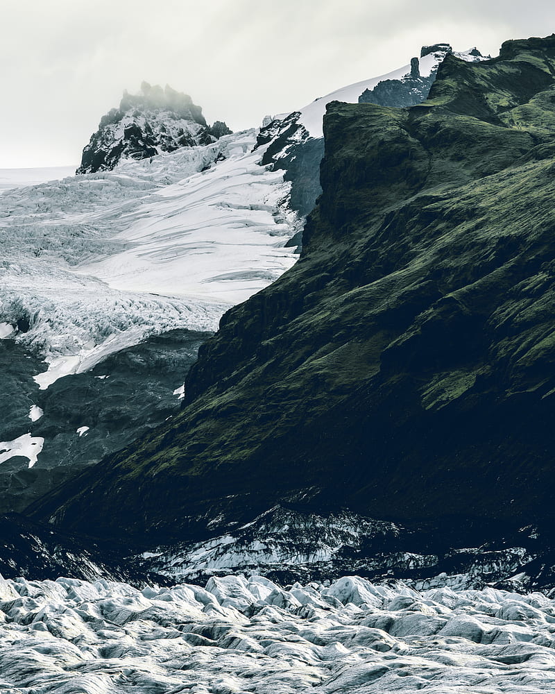 glacier, mountains, snow, ice, landscape, HD phone wallpaper