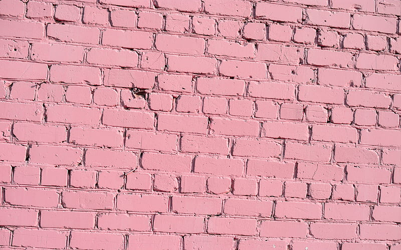 pink brickwall pink bricks, bricks textures, pink brick wall, bricks, wall, pink bricks background, pink backgrounds, HD wallpaper