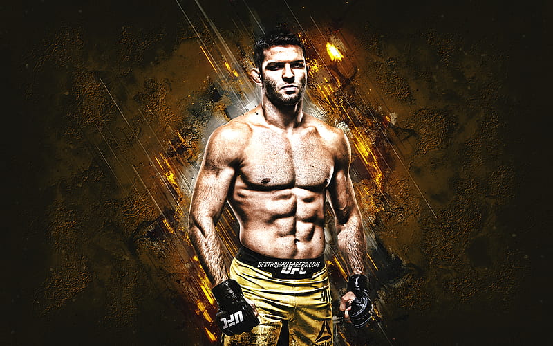 Thiago Moises, MMA, UFC, brazilian fighter, portrait, yellow stone background, Ultimate Fighting Championship, HD wallpaper