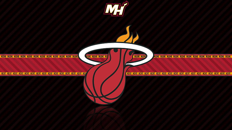 Miami Heat Logo In Black Background Basketball Sports, HD wallpaper