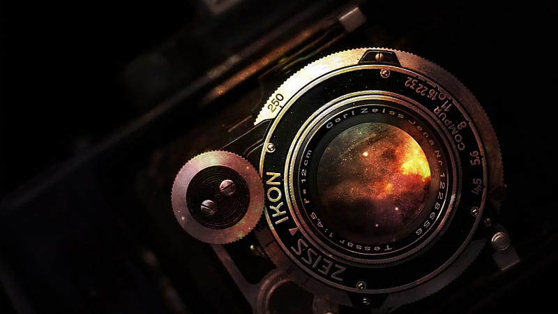 space in vintage camera lens-graphy World, HD wallpaper