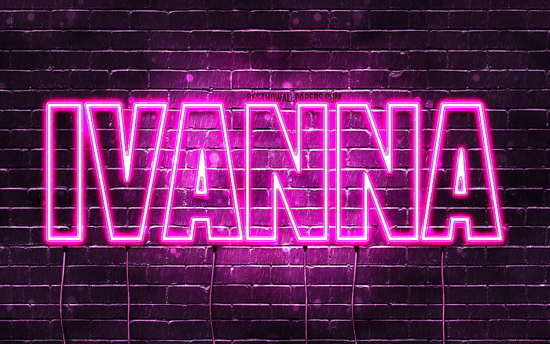 Ivanna with names, female names, Ivanna name, purple neon lights, horizontal text, with Ivanna name, HD wallpaper