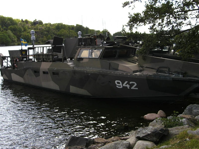 Combatboat 90, Sweden, Navy, Camouflage, Ammunition, HD wallpaper