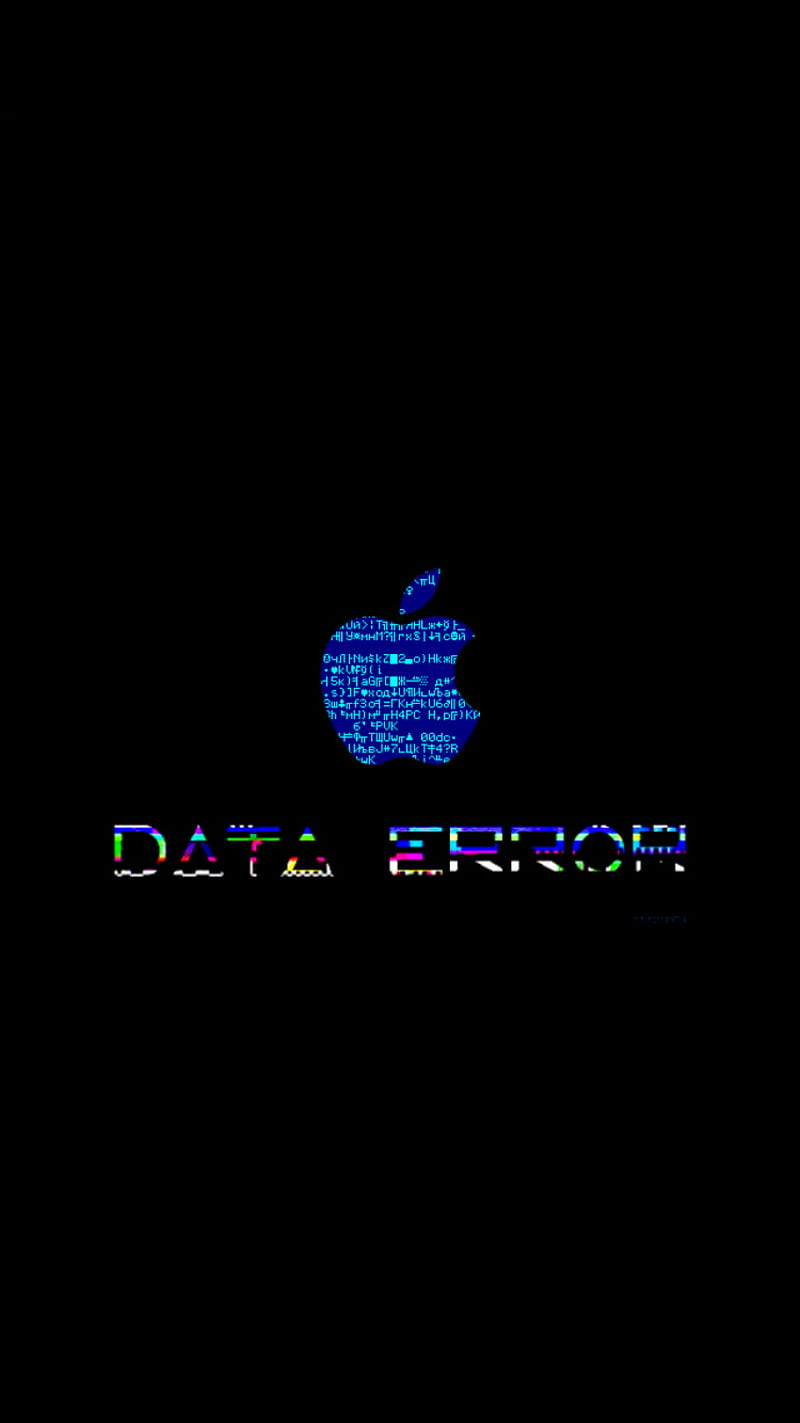 DATA ERROR, apple, black, corruption, data, glitch, HD phone wallpaper