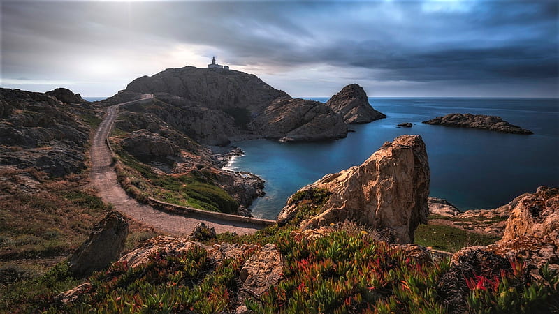 Corsica, France, island, sky, sea, HD wallpaper