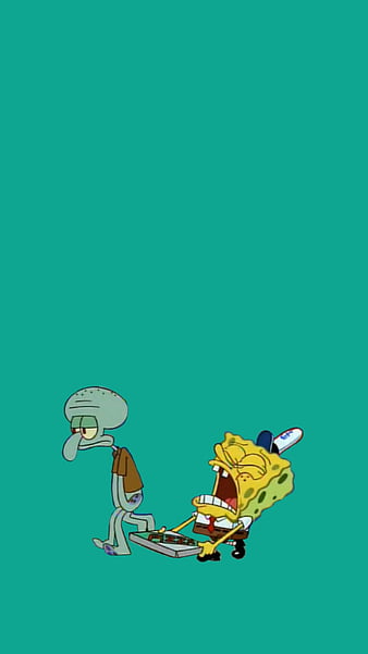 SpongeLone, alone, baloon, black, kangskidip, nicklodeon, phone, sad,  spongebob, HD phone wallpaper