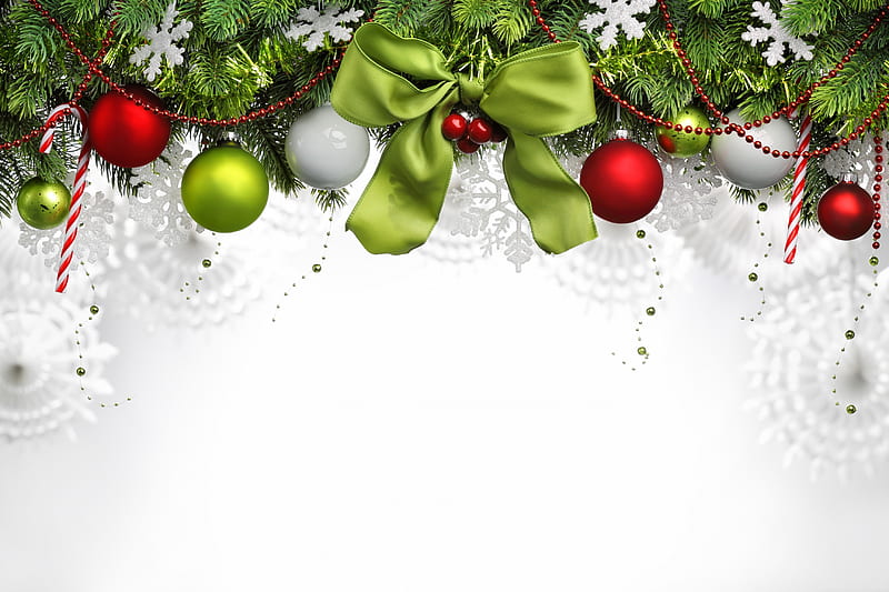 Xmas, bow, christmas, merry, decoration, HD wallpaper
